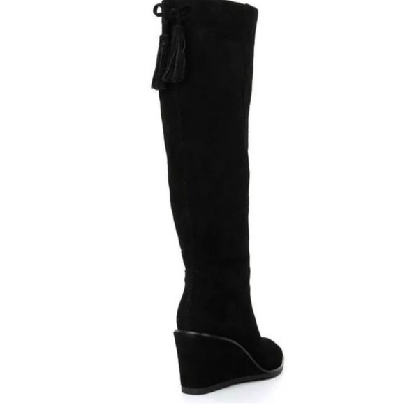 NWOT Antonio Melani Maesyn Tall Suede Wedge Boots with Tassels Size 9 - Picture 8 of 9